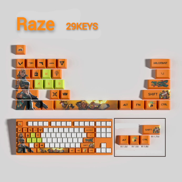 Valorant SPECIAL EDITION Raze keycaps KEYS: 29, 14