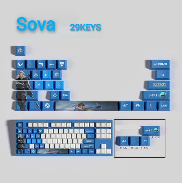 Valorant SPECIAL EDITION SOVA keycaps KEYS: 29, 14
