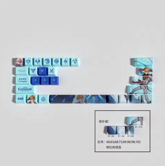 Genshin Impact Tartaglia Keycaps – Limited Edition (29 Keys)