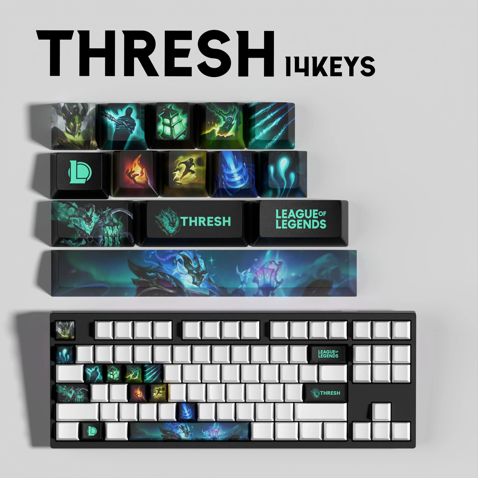 SPECIAL EDITION LEAGUE OF LEGENDS Thresh KEYCAPS – 30, 14, 12 keys