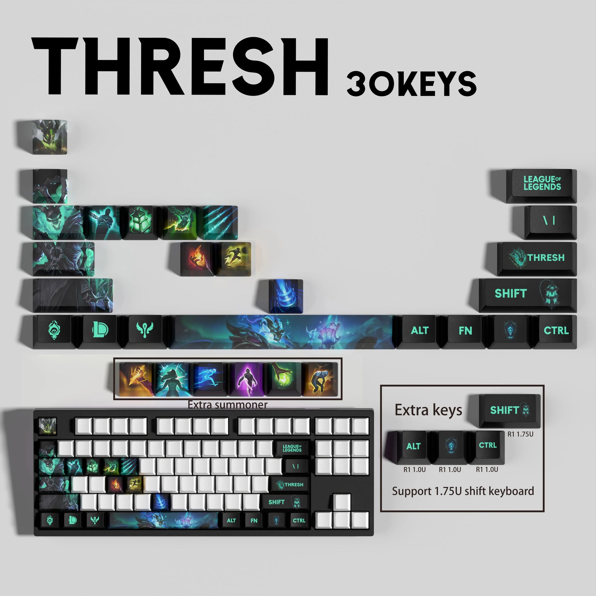 SPECIAL EDITION LEAGUE OF LEGENDS Thresh KEYCAPS – 30, 14, 12 keys