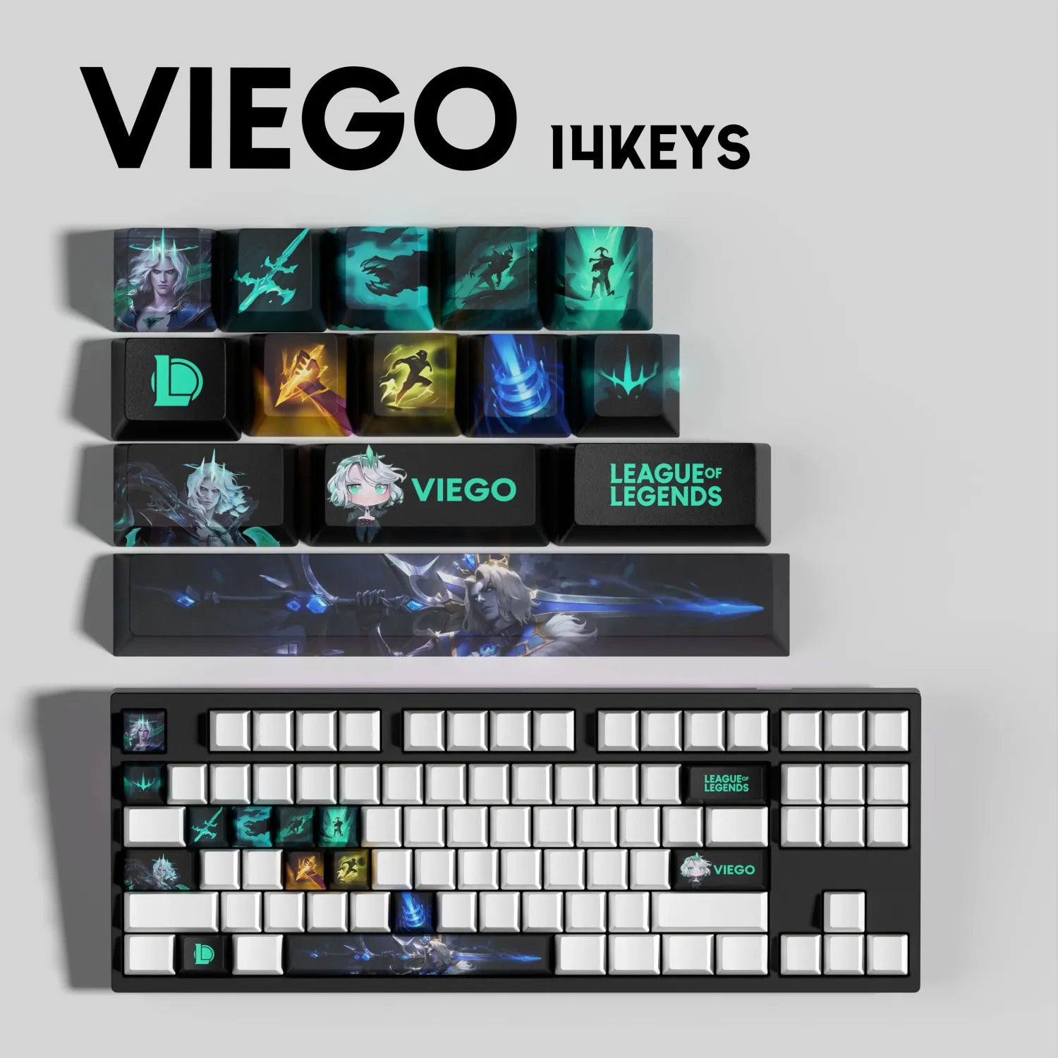SPECIAL EDITION LEAGUE OF LEGENDS Viego KEYCAPS – 30, 14, 12 keys