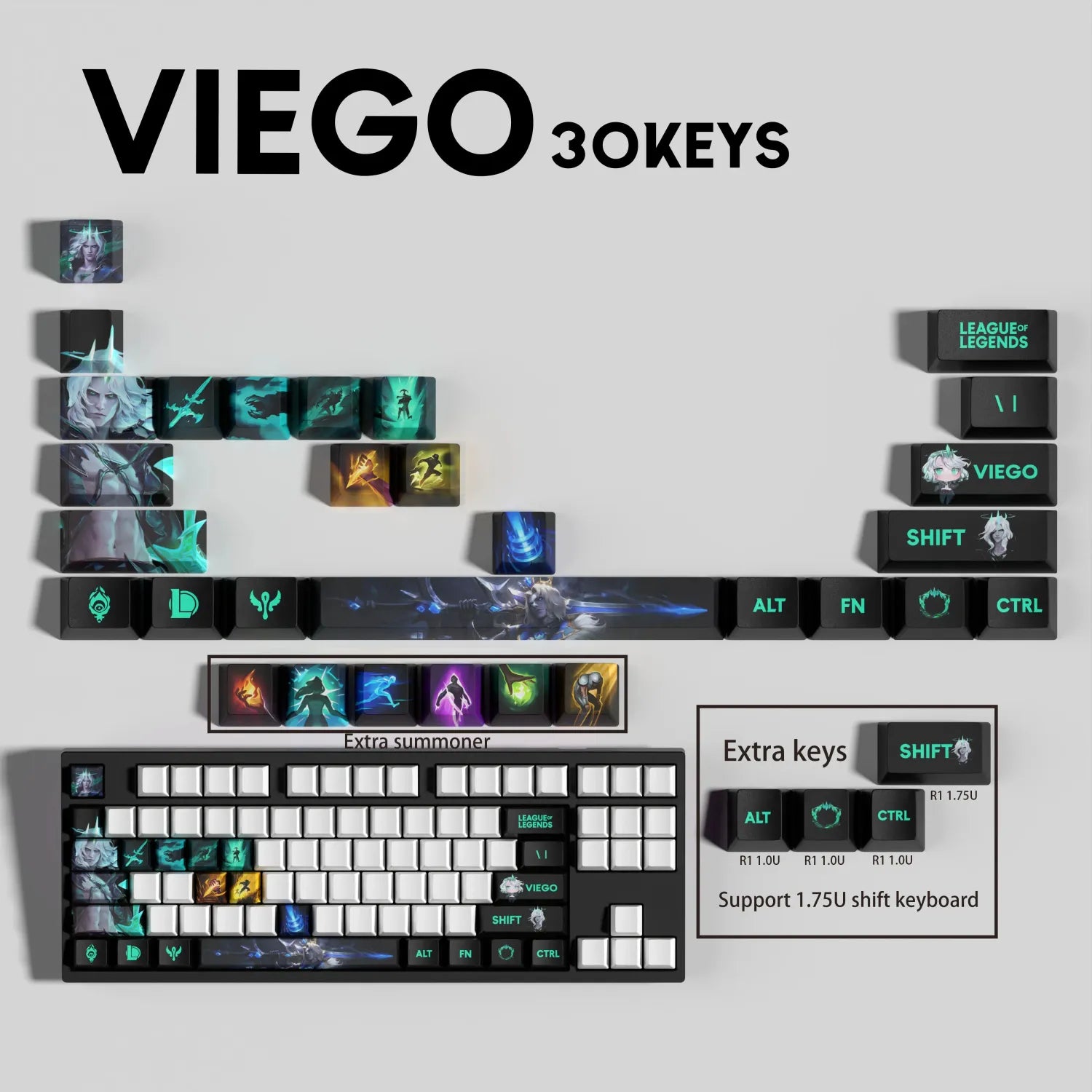 SPECIAL EDITION LEAGUE OF LEGENDS Viego KEYCAPS – 30, 14, 12 keys