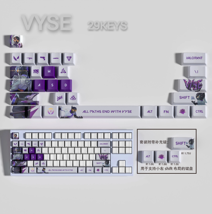 Valorant SPECIAL EDITION VYSE keycaps KEYS: 29, 14