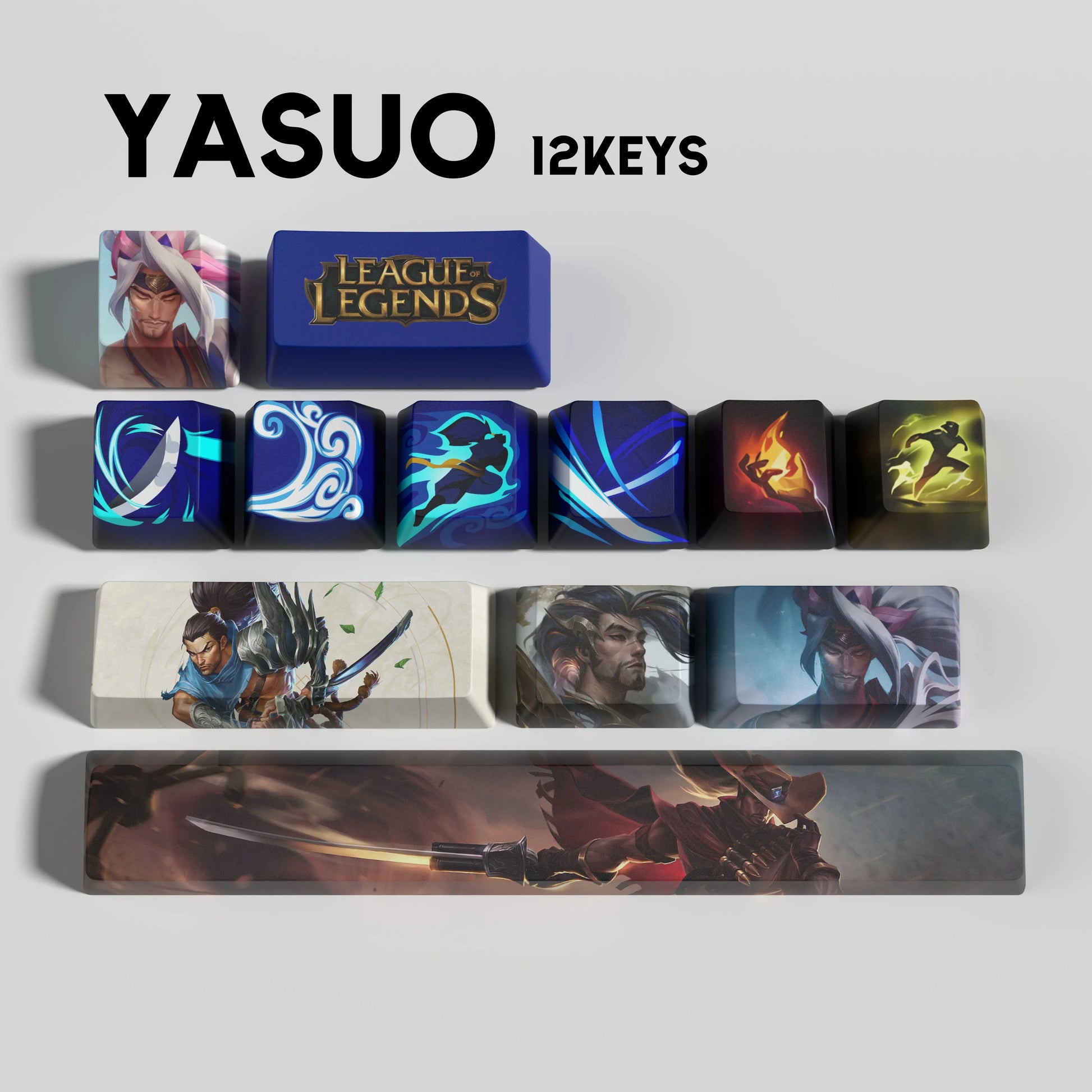 SPECIAL EDITION LEAGUE OF LEGENDS Yasuo KEYCAPS – 30, 14, 12 keys