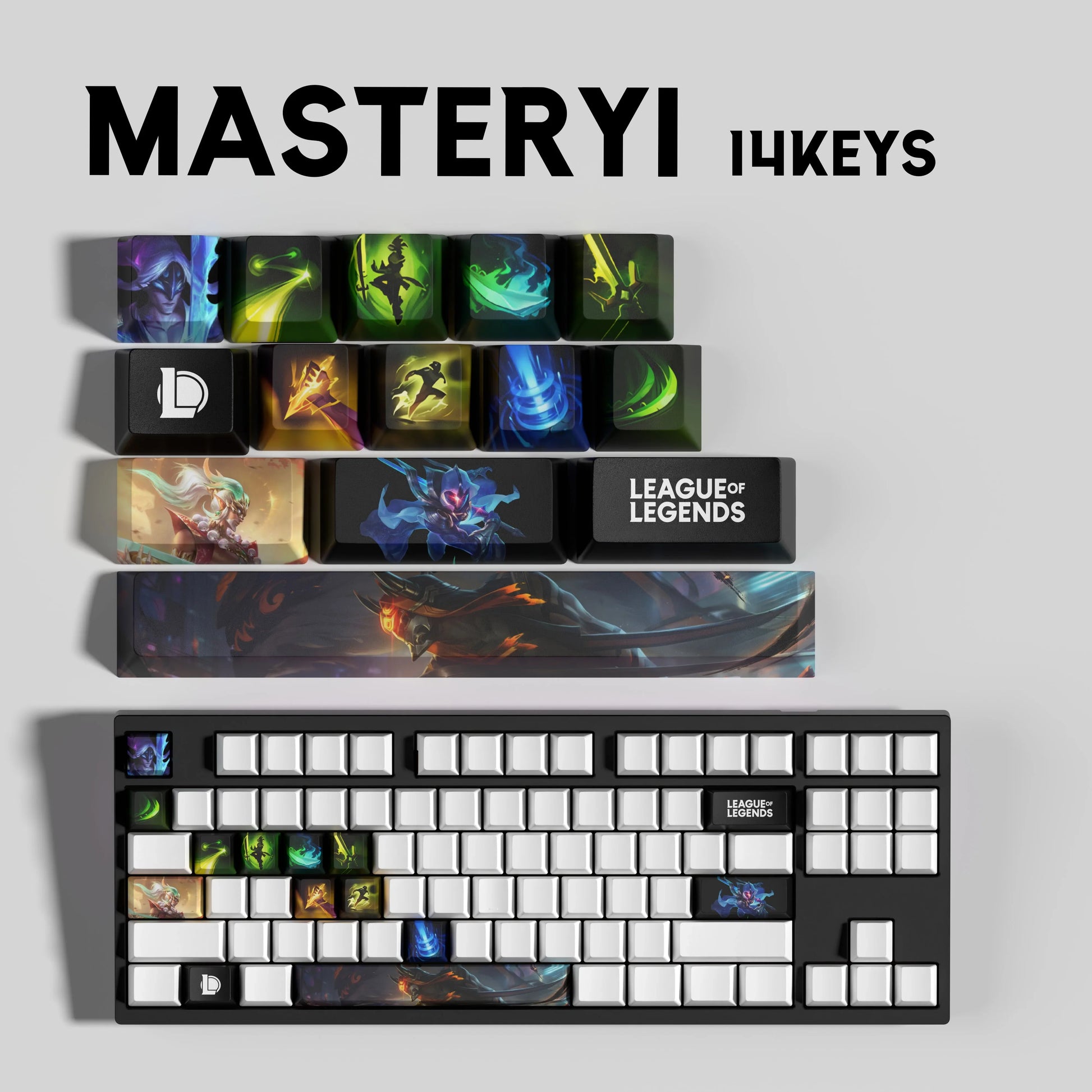 SPECIAL EDITION LEAGUE OF LEGENDS Master Yi KEYCAPS – 30, 14, 12 keys