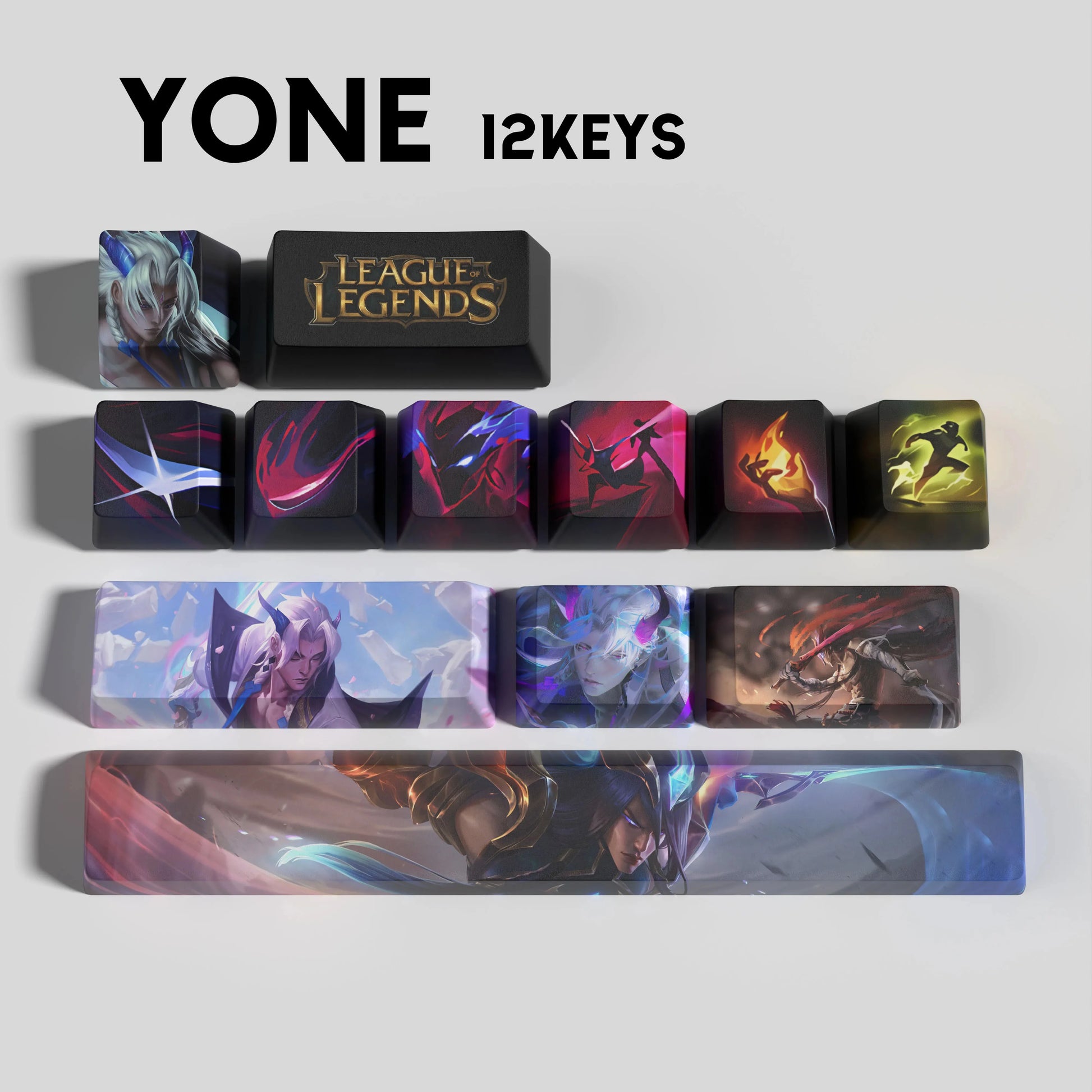 SPECIAL EDITION LEAGUE OF LEGENDS Yone KEYCAPS – 30, 14, 12 keys