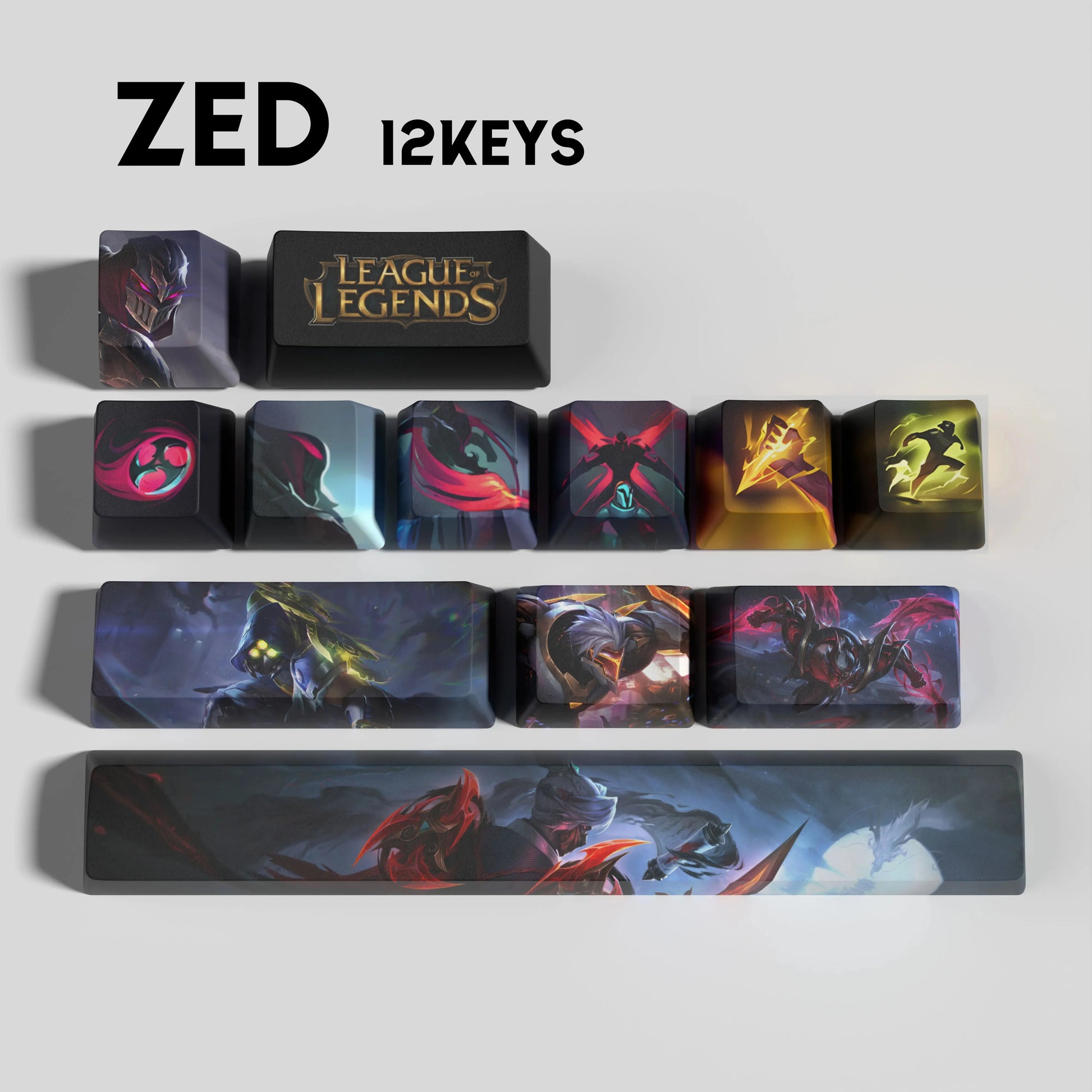SPECIAL EDITION LEAGUE OF LEGENDS Zed KEYCAPS – 30, 14, 12 keys